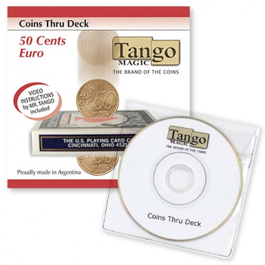 Coins thru deck (video instructions included) - 50 cents Euro